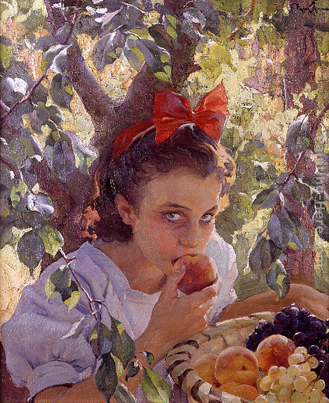 Comiendo fruta painting - Pons Arnau Francisco Comiendo fruta art painting